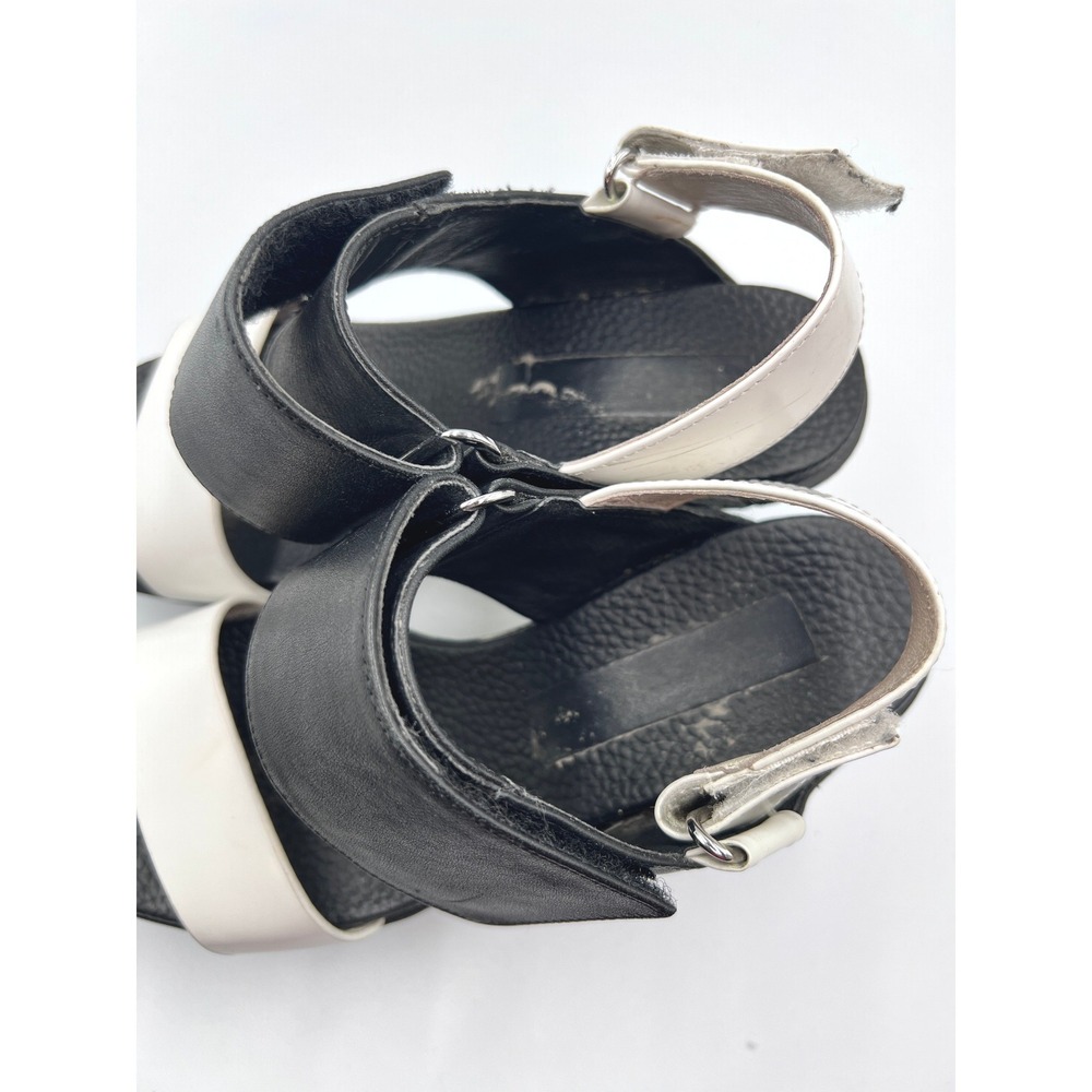United Nude Delta Wedge Sandals Womens 38 Black White Good Architectural - Picture 8 of 11
